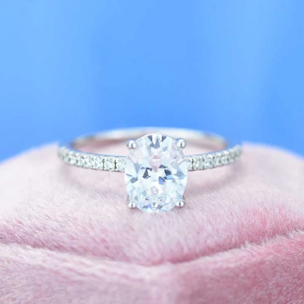 Bellawie 2 Carat Oval Sterling Engagement Ring